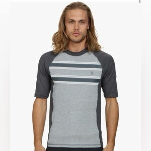 Original Penguin Mens Space Dye‎ Rashguard Swim Shirt UPF 50+ Medium Beach Surf